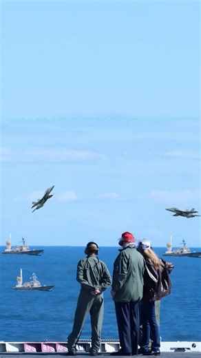 US Navy 250th Anniversary: USS George H.W. Bush Performs Before President Trump Melania Trump
