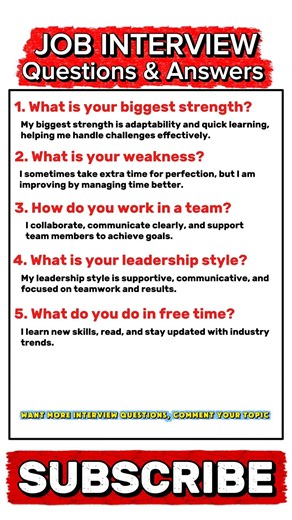 Top Job Interview Questions with Smart Answers 🔥