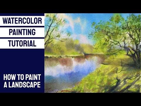 WATERCOLOR TUTORIAL - How to Paint a Soft Spring Landscape | Loose & Expressive Technique #sketch