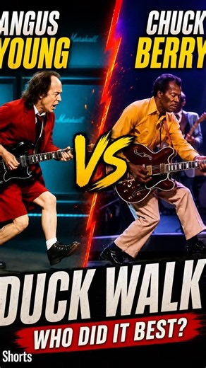 Angus Young vs Chuck Berry: Who Did the Duck Walk Best? 🦆🎸#shorts