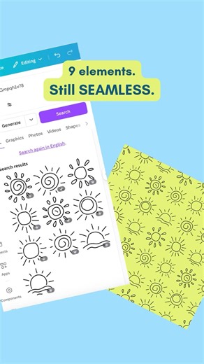9 Elements. Still Seamless. (Canva Pattern Trick