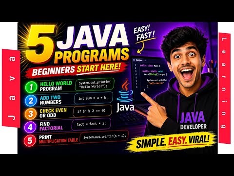 5 Java programs every beginner must learn || Start now || 5 easy programs explained || basic Java