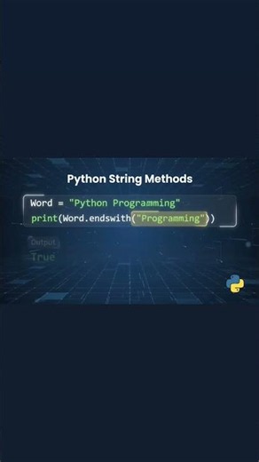 The endswith() method checks whether a string ends with a specific word, or character.
