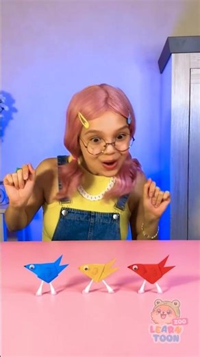 ✂️ Make Tiny Paper Birds! 🐥 Easy & Fun Craft 😄 #KidsLearning #Shorts