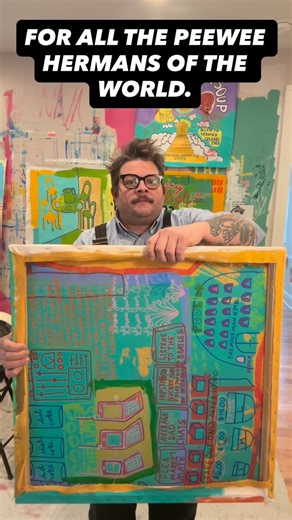 Derek Zanetti on Instagram: "I stretched this last night, and Ive been looking forward to showing it to the world. I love painting my favorite characters from my favorite childhood television programs. Pee-wee‘s Playhouse held a very special place in my heart for a very long time, including now. I love the show and the work of Paul Rubins just as much now as I ever had as a kid. Anyhow, I painted this piece of miss Yvonne and I’m just thrilled to death with it. If you are too, it could be yours.