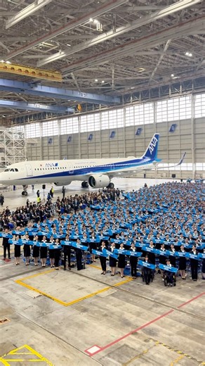 本日4月1日(水) に羽田空港ANA格納庫で2026年度ANAグループ入社式を開催✈️🌸 #ana #allnipponairways #入社式 #羽田空港 #新生活