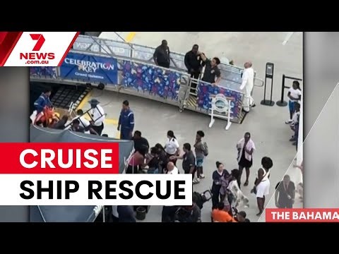 Mother rescues daughter from Bahamas cruise ship pier | 7NEWS