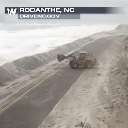 Nor'Easter Impacts Outer Banks - Throwing Sand & High Surf on Highway 12