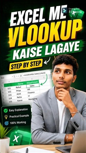 VLOOKUP in Excel in 30 Seconds! 😱 VLOOKUP Formula in Excel | VLOOKUP In Excel #vlookup #excel