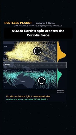 Since 1980, no tropical storm has crossed the equator #Shorts