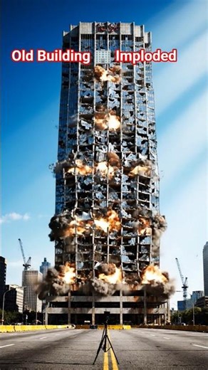 building implosion footage 🏢💥 #shorts # #buildingcollapsed #implosion #usa