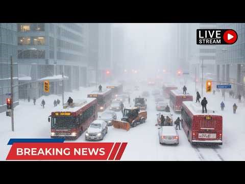 Chaos in Canada Today! Ontario Buried Under Meters of Snow, Roads Paralyzed & Homes Disappear