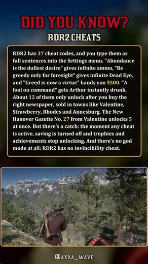 RDR2's Cheat Codes Are Full Sentences 🤠