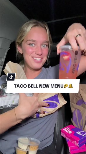 Taco Bell just dropped their new menu so I got one of everything to try!!!😝🌮🔔💜 #tacobell #tacobellhack #tacobellnewmenu #fastfoodreview #fastfood