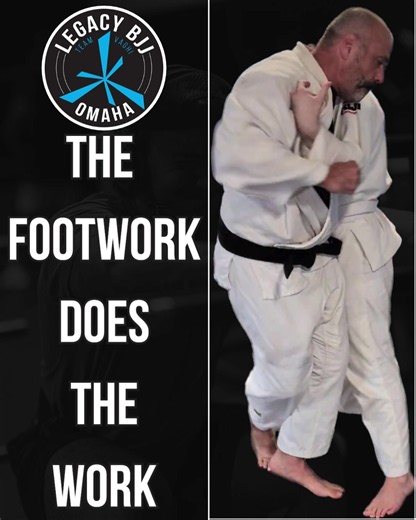 JUDO TIP: FOOTWORK IS EVERYTHING! Great throws start with great footwork! Learning to move, maintain balance, and create angles helps you off-balance your opponent and execute throws more effectively. Don't just chase the throw—learn to move! At Legacy, we build strong fundamentals, one step at a time. https://legacybjjomaha.com/programs/#judo Just Don't Quit! #LegacyBJJOmaha #Judo #Footwork #TeamLegacy