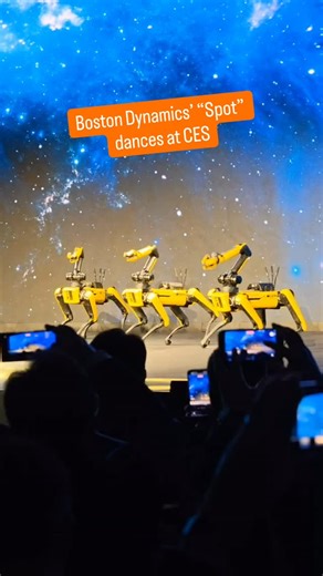 Hyundai Motor Group Media Day CES 2026 opens up with a synchronized robot dance using Boston Dynamics’ robot “Spot” before its presentation of Atlas, the company’s humanoid robot. #ces2026 #bostomdynamics #robot | The Verge