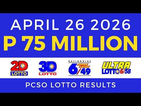 Lotto Result April 26 2026 9PM PCSO