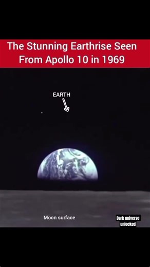 Earthrise From The Moon 🌍🚀 Apollo 10’s Stunning 1969 View | #earth #moon #apollo #viral