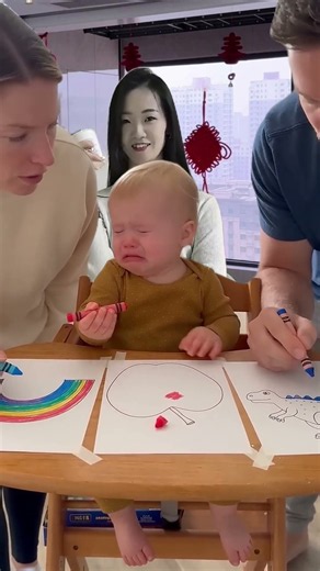 Big Crayon Box Saves the Day After Red Crayon Breaks!🖍️😭 #Shorts #BabyMemes #CuteBaby