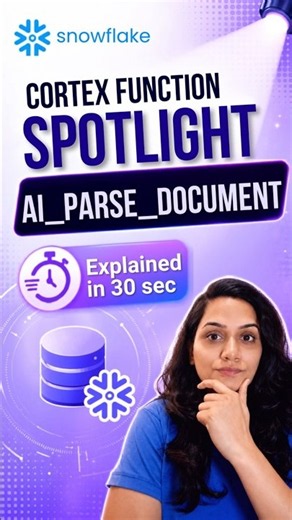Snowflake Cortex Function 09: AI_PARSE_DOCUMENT in 30 Seconds