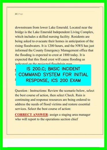 IS 200 C; BASIC INCIDENT COMMAND SYSTEM FOR INITIAL RESPONSE, ICS 200 EXAM video