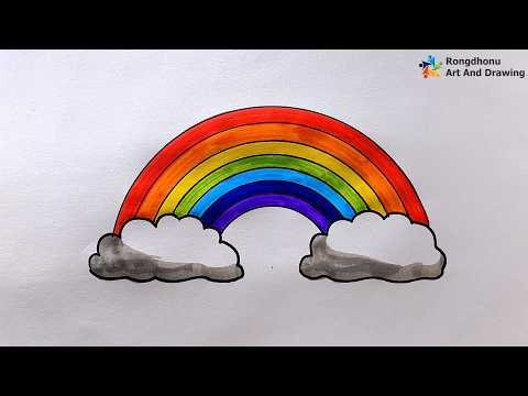 Easy Rainbow Drawing and Coloring Tutorial for Beginners 🌈