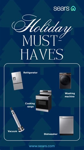 sears on Instagram: "✨ Upgrade Your Kitchen with the Season’s Must-Haves! 💸 Enjoy up to 30% OFF Select Appliances 🧊 Explore dishwashers, ranges, microwaves & other essentials 📆 🎉 Flurry of Deals! | 12/26 Noon – 12/29 Noon | Online Only 🔥 Click the link in bio & get extra 10% OFF Appliances & More! [Appliances, Kitchen appliances, Samsung, Sears]"