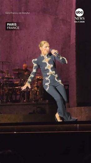 Celine Dion quickly bounces back after stumbling during show
