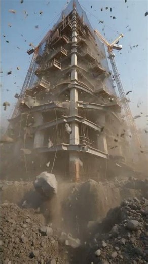 INSANE Earthquake Levels Skyscraper in 30 Seconds! Brutal Pancake Collapse