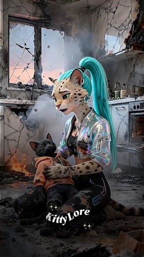 Cat 😭 Baby from Explosion! #cat #cute#cutecat #kitten #catlover#ai#aiart #funny#comedy#trending