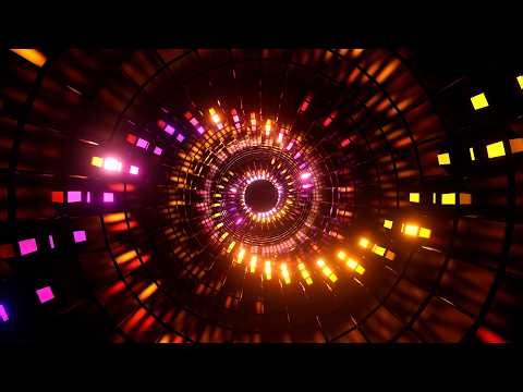 4K 3 Hours Mind Relaxing Trippy Tunnel Metaliic Red Color Neon Light Abstract Background Video