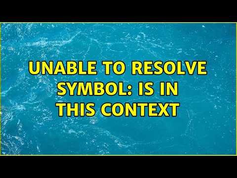 Unable to resolve symbol: is in this context (2 Solutions!!)