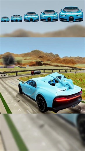 HELP ME! Tiny Car Trapped Between Two Trucks 😱 Car Crash Simulator