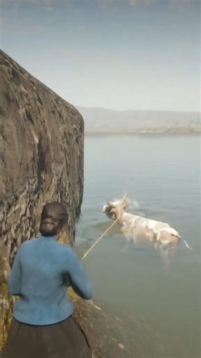 EPIC RDR2 Gameplay! Brave Girl Rescues Calf From Waterfall Escape #shorts #gaming