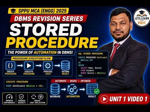 DBMS Unit 2 Lecture 13 | Stored Procedures in PL/SQL | Easy Explanation | SPPU MCA ENGG 2025