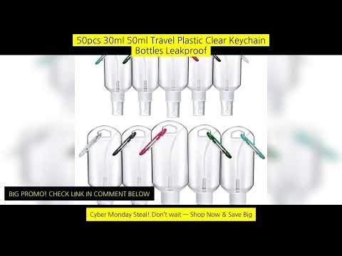 50Pcs 30Ml 50Ml Travel Plastic Clear Keychain Bottles Leakproof Squeeze