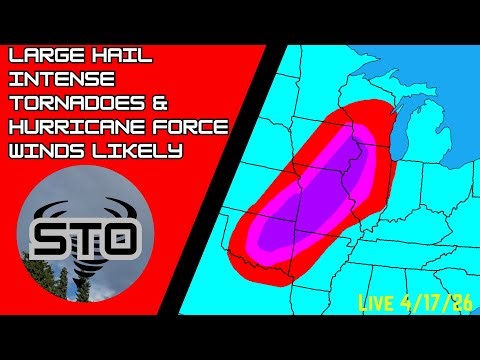 Live Tracking Intense Tornado & hurricane Force wind threat across the central U.S - 4/17/26
