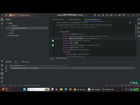 Namespace declaration is never used in android studio