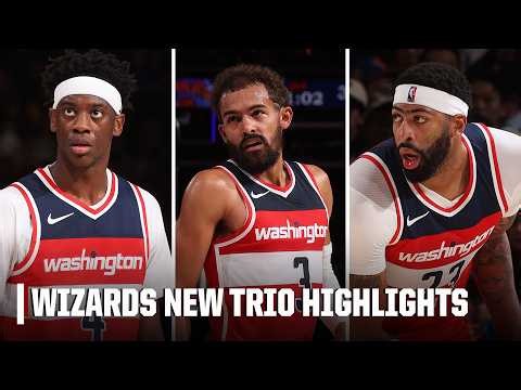 WIZARDS NEW TRIO 👀 AJ Dybantsa, Trae Young & Anthony Davis highlights vs. Knicks 💪 | NBA on ESPN