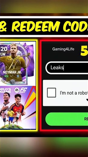 HOW TO GET 5X NEW REDEEM CODES KODE NEYMAR CODIGOS LEAKS IN EA FC FIFA MOBILE 26 #shorts #fcmobile