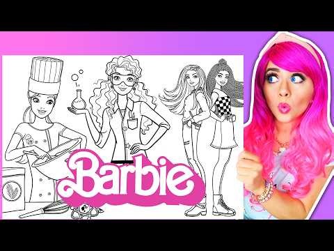 Coloring Barbie Characters 👱🏼‍♀️ Barbie Chef, Barbie Scientist, Barbie Friends Coloring Pages