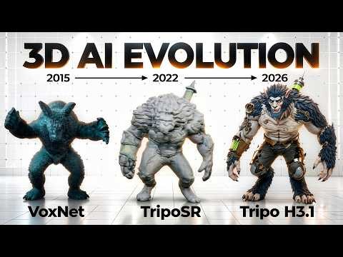Evolution of 3D AI Generation - Timeline from 2015 to 2026