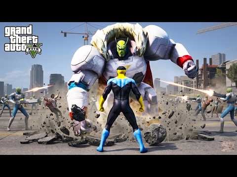 GTA 5 - Invincible VS Flaxans | Earth Invasion Battle!