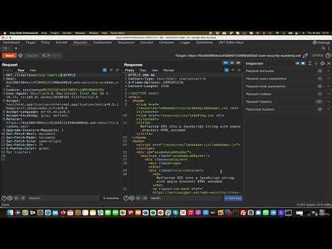 Reflected XSS into a JavaScript string with angle brackets HTML encoded