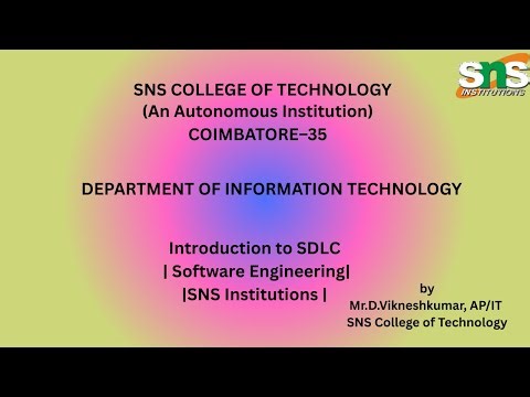 Introduction to SDLC | Software Engineering | SNS Institutions