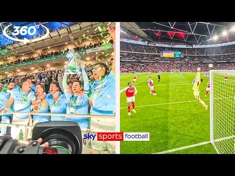360° VR Carabao Cup final highlights and Man City lifting the trophy | Arsenal vs Man City