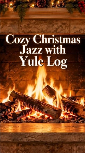Cozy Christmas Jazz with Yule Log Fireplace — Warm 🎄 #shorts