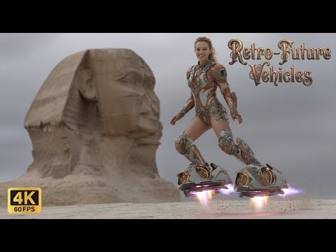 BRASS STREETS OF EGYPT (Part 20 of Series) Retro Future Steampunk Vehicles AI Art 4K