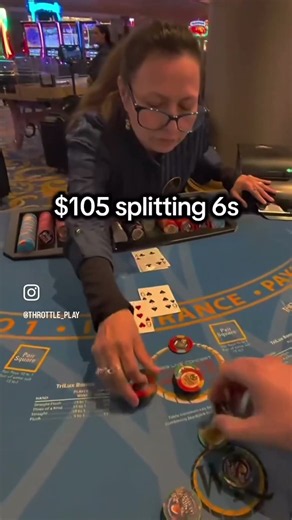Splitting 6s Blackjack!