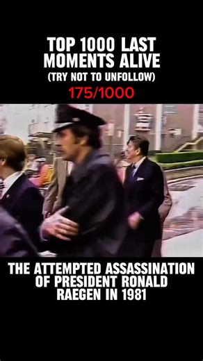 Last Moments Alive on Instagram: "On March 30, 1981, President Ronald Reagan was shot outside the Washington Hilton Hotel just moments after delivering a speech. As he waved to the crowd, gunman John Hinckley Jr. opened fire, striking Reagan and three others in seconds. A bullet ricocheted off the presidential limousine and pierced Reagan’s lung, narrowly missing his heart. Despite severe internal bleeding, Reagan remained conscious, famously joking to doctors, “I hope you’re all Republicans.” H
